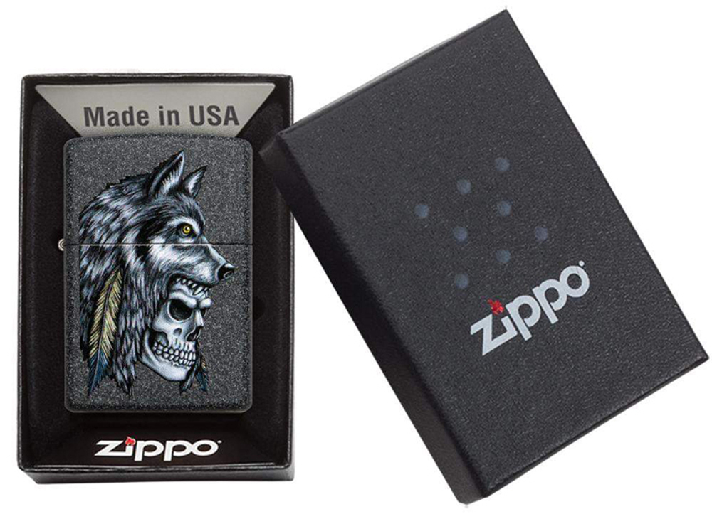 Зажигалка Wolf Skull Feather Design ZIPPO 29863