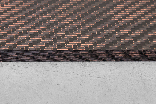 Карбон twill 12K, плашка 140x80x8мм, с медной пудрой
