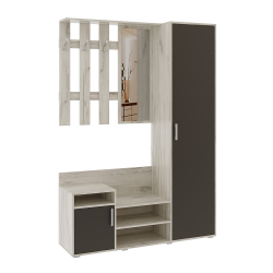 Прихожая Визит, Графит, Дуб Крафт Белый