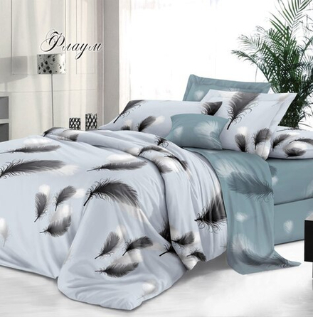 Комплект постельного белья Евро САТИН "Флаум ЕМ" (нав. 50х70 или 70х70)