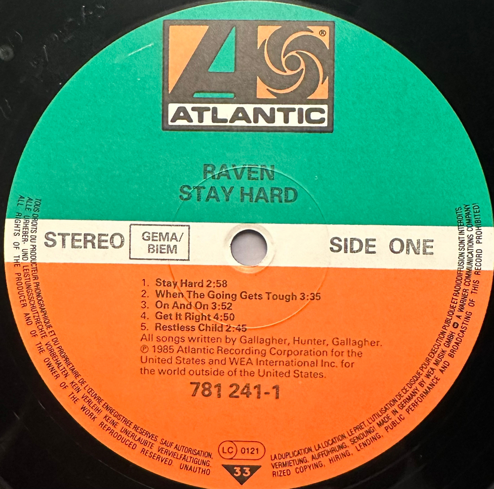 Raven - Stay Hard (Германия 1985г.)