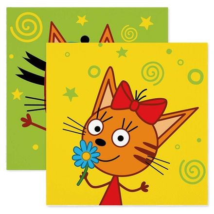 Салфетки "Три кота: Играем вместе" 20 шт