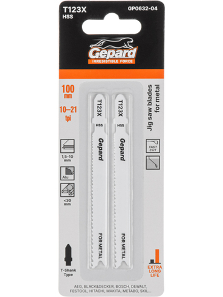 Пилка лобз. по металлу T123X (2 шт.) GEPARD