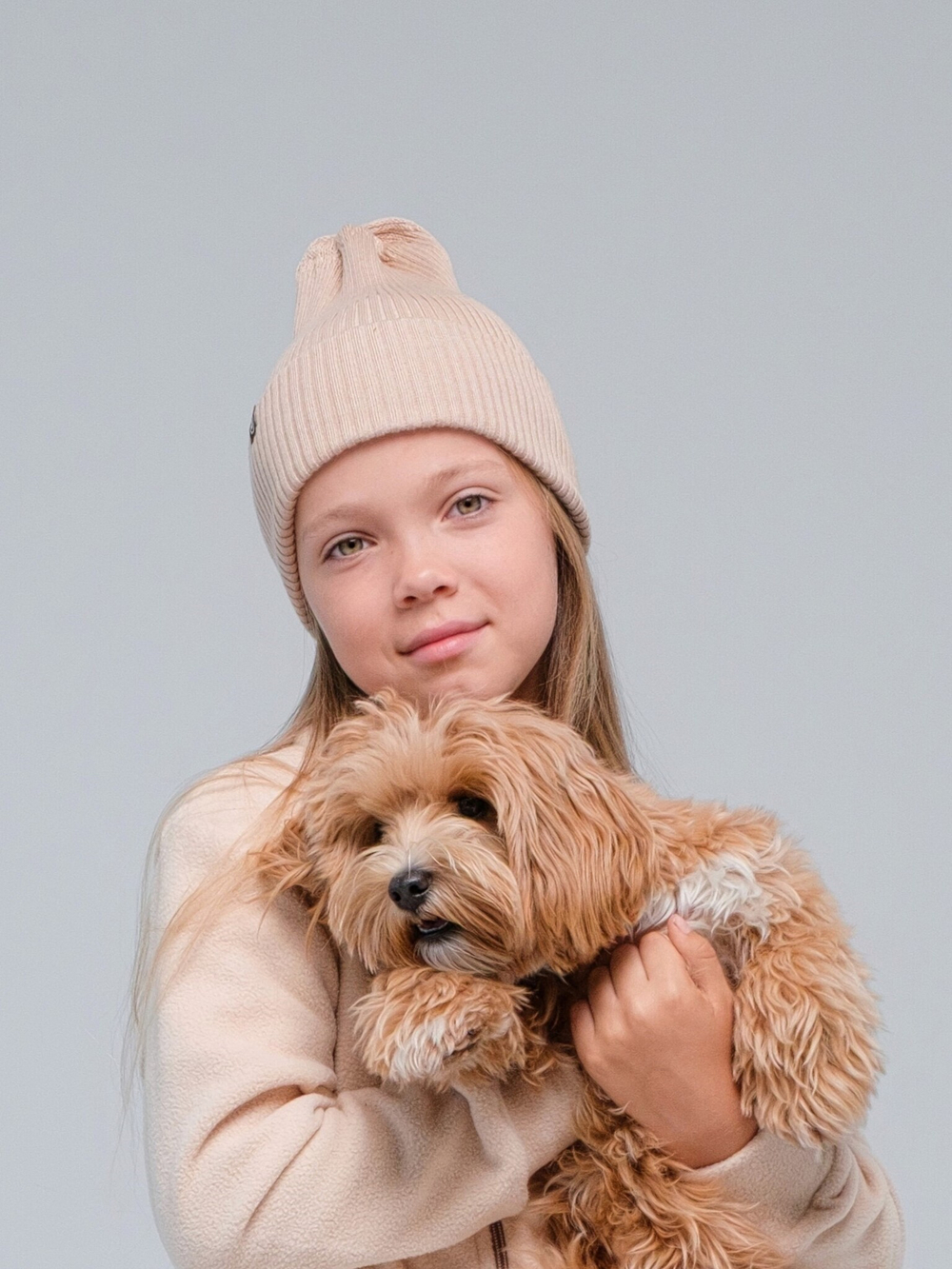 Шапка вязаная-резинка хлопковая КЭП(Сандал)