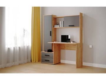 Стол письменный КВАРТЕТ-9 дуб крафт золотой / графит серый