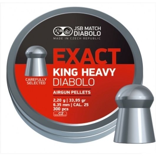 Пули JSB EXACT KING HEAVY .25 DIABOLO 2,2 г 6,35 мм 300 шт