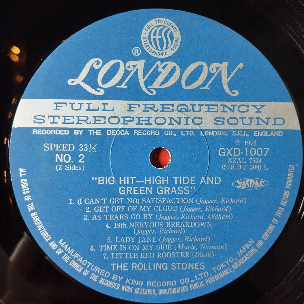 Винтажная виниловая пластинка LP The Rolling Stones Big Hits (High Tide And Green Grass) (Japan 1976) (No Obi)