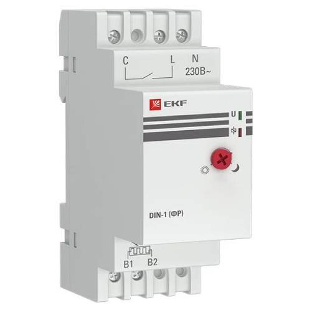 Фотореле с выносным датчиком DIN-1. 25А 3000 Вт IP65 EKF/FR-DIN-1-25
