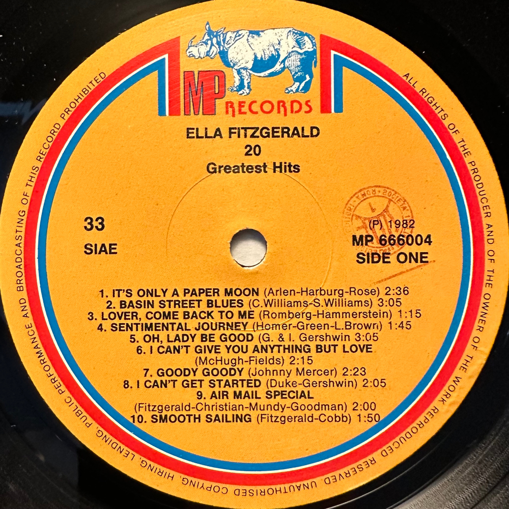Ella Fitzgerald - 20 Greatest Hits (Италия)