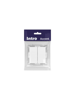 Выключатель 2-кл. СП Accent 6-104-01М 10А IP20 250В AL/CU бел. матов. Intro Б0063456