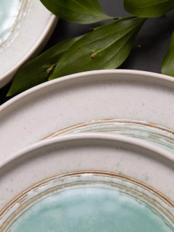 Тарелка с бортами, 21 см Аквамариновое золото