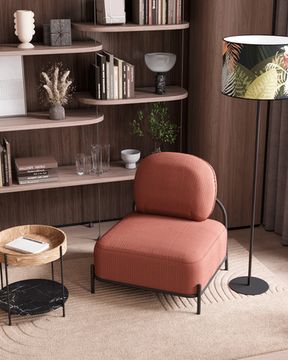 Кресло Pawai велюр рельефный коралловый