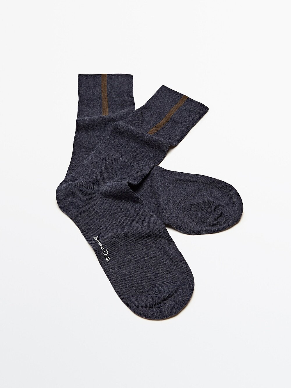 Massimo Dutti Высокие носки с контрастной полосой, ярко-синий