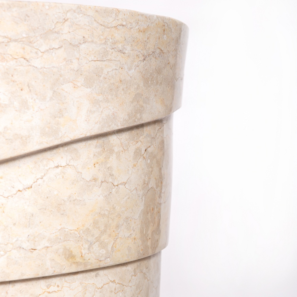 Раковина напольная из мрамора Pedestal Cream Spiral MN-03208 (45*45*90 см)