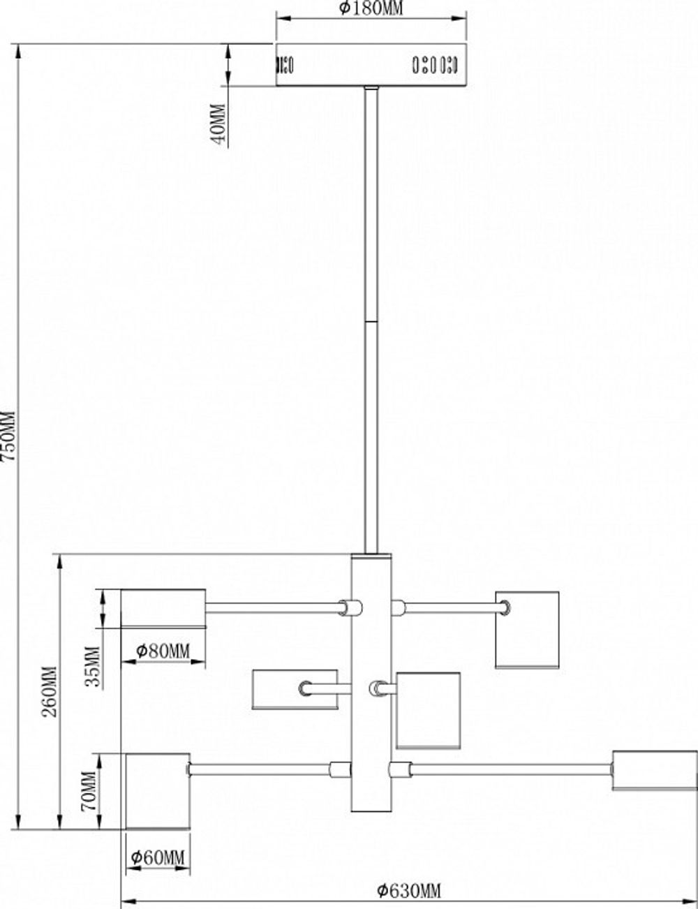 Люстра на штанге Moderli Lewes V2740-6CL