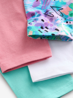 Легинсы укороченные для девочки Next E61-333, 4 шт., Розовый, Белый, Бирюзовый