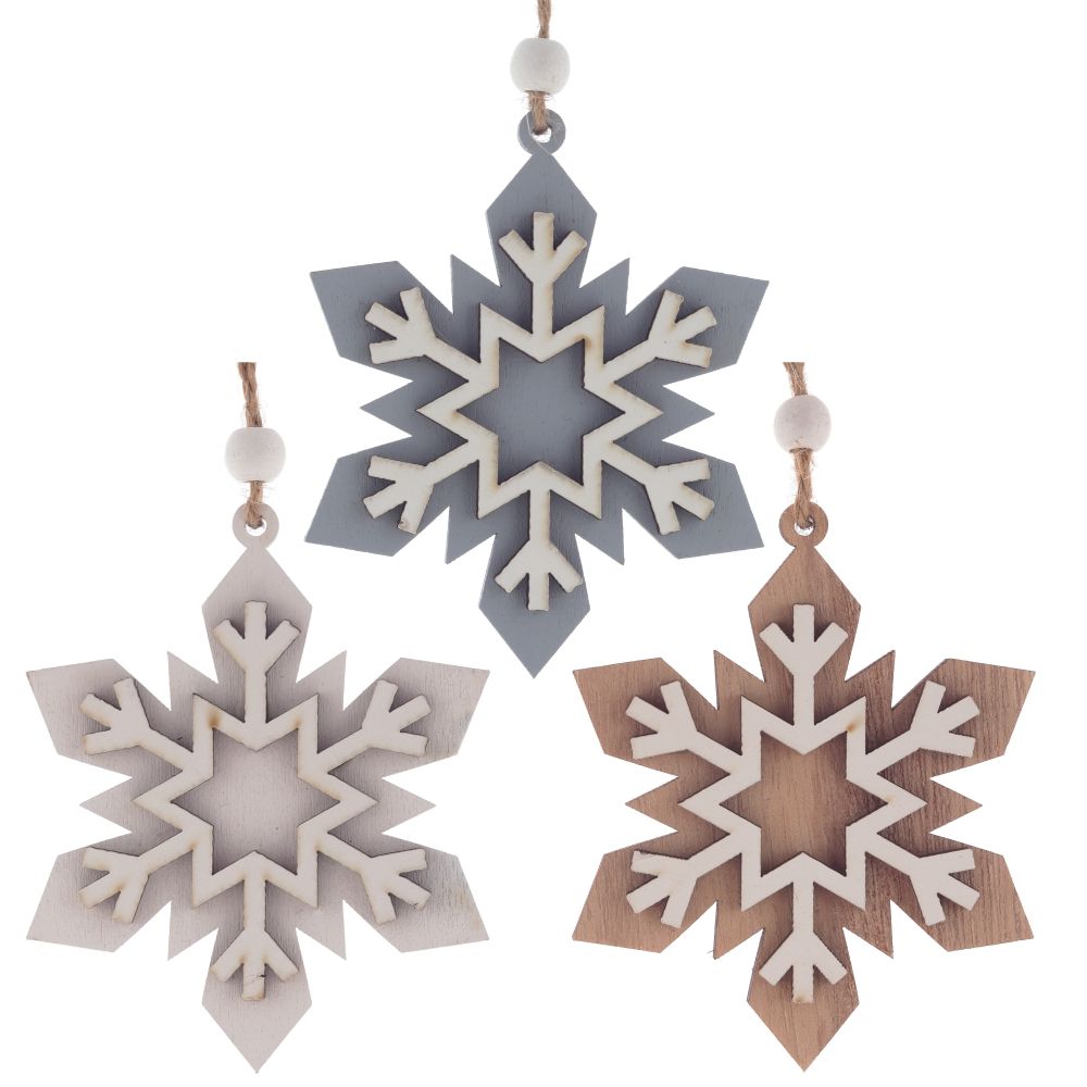 GAEM Украшение новогоднее "Снежинка", L8 W1 H10,5 см, 3в.