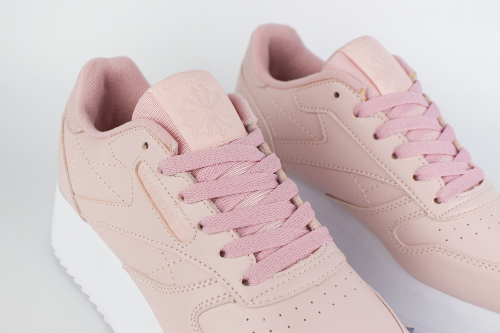 Кроссовки Reebok Classic Leather Double Pink / White
