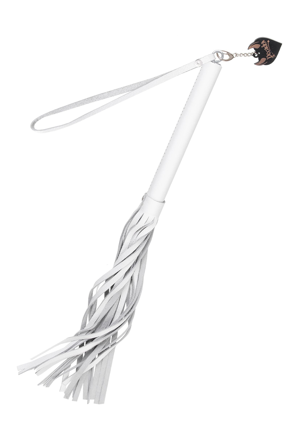 Белая кожаная плеть - 50 см. (Цвет: белый)