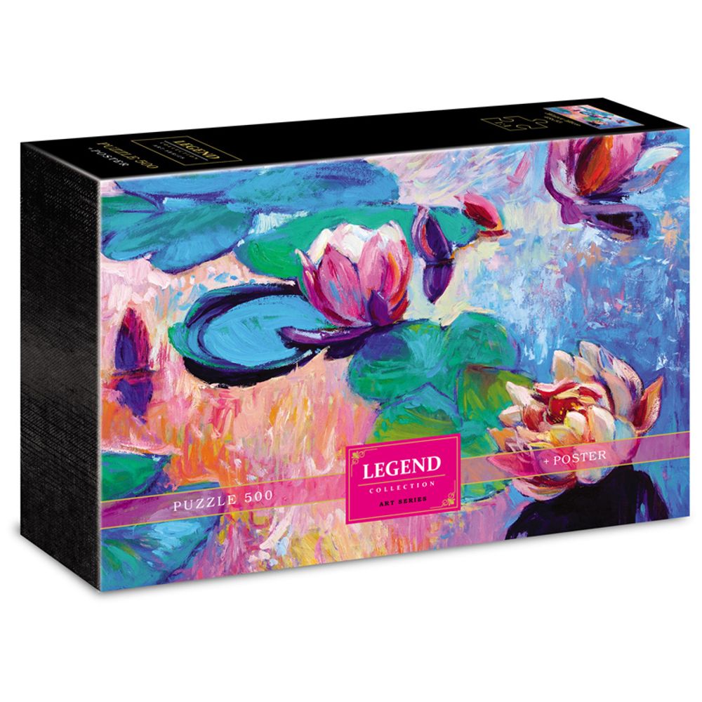 Пазл  500 эл. Hatber Premium "Legend Art Series. Кувшинки", подарочная коробка + Постер