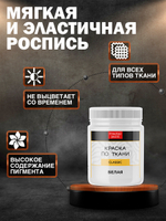 Комбо набор красок по ткани (белая, чёрная, красная, грунт прозрачный)  50 мл