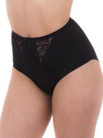 Трусы-макси из хлопка с элементами из кружева (Размер: 4X) (Цвет: черный)