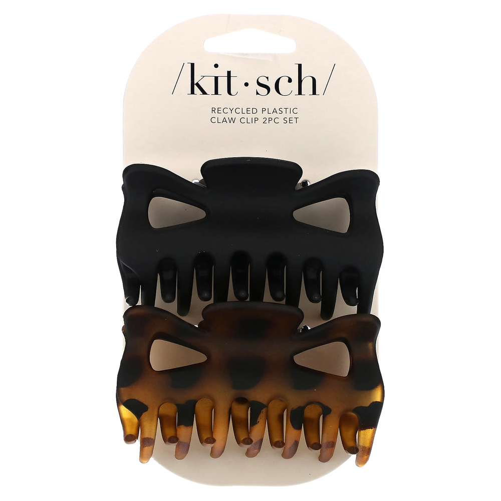 Kitsch, Зажимы для больших когтей, черный и Tort, набор из 2 предметов
