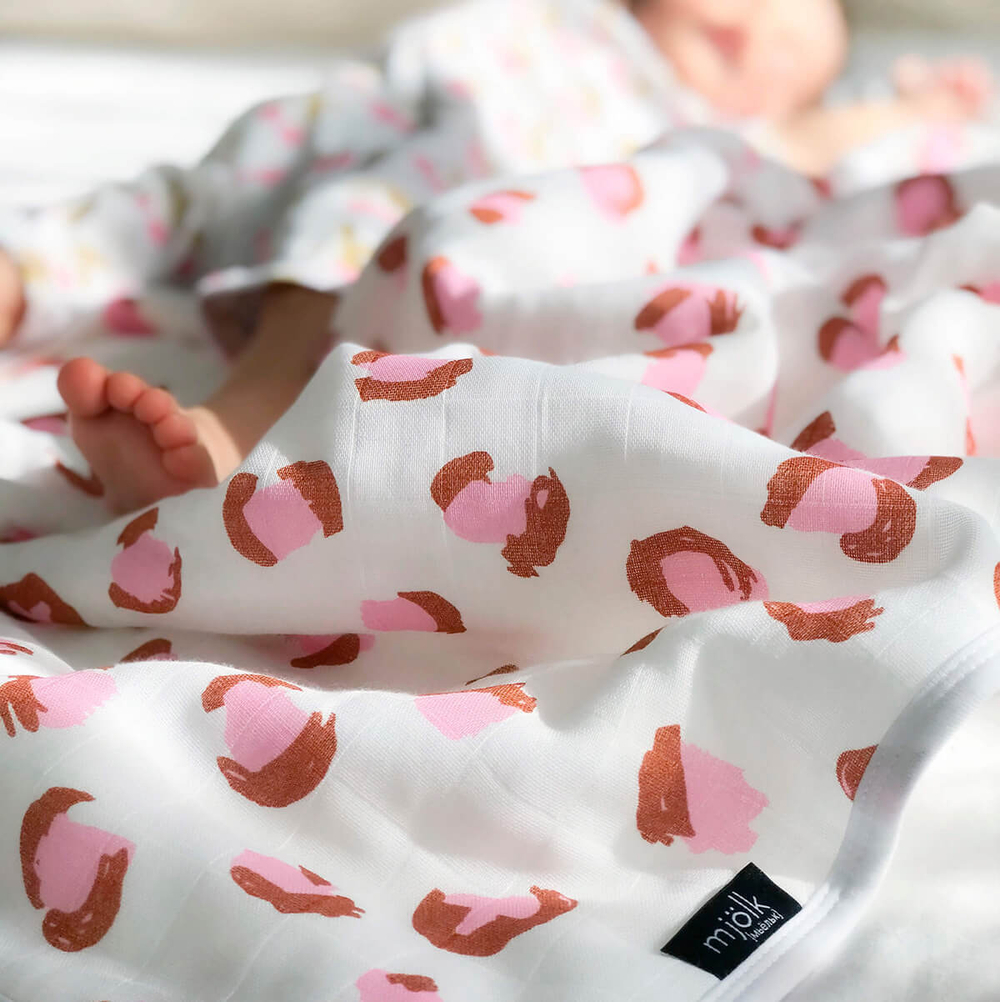 Муслиновое лёгкое одеяло Mjölk Леопард, уценка