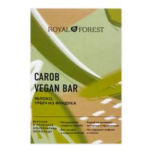 Шоколад ROYAL FOREST Carob vegan bar Яблоко, урбеч из фундука 50 г
