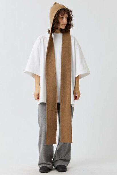 Капюшон с шарфом песочный