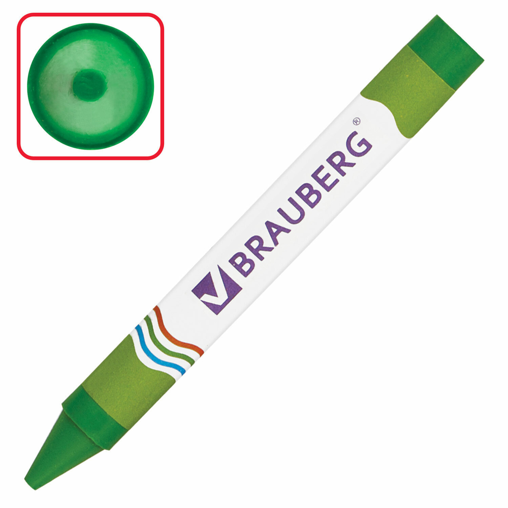Восковые мелки утолщенные BRAUBERG набор 12 цветов (12 штук в упаковке)