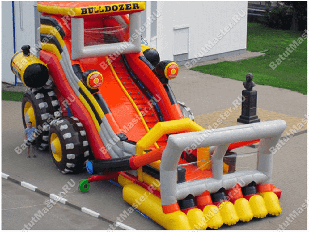 Детский надувной батут-горка "Бульдозер" 18*8*10 м