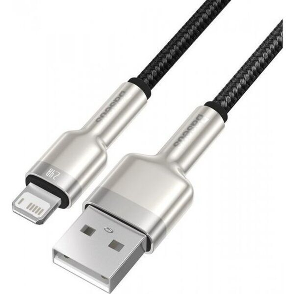 Дата-кабель Baseus Cafule (CALJK-B01) Metal USB to IP 2.4A 2m Black
