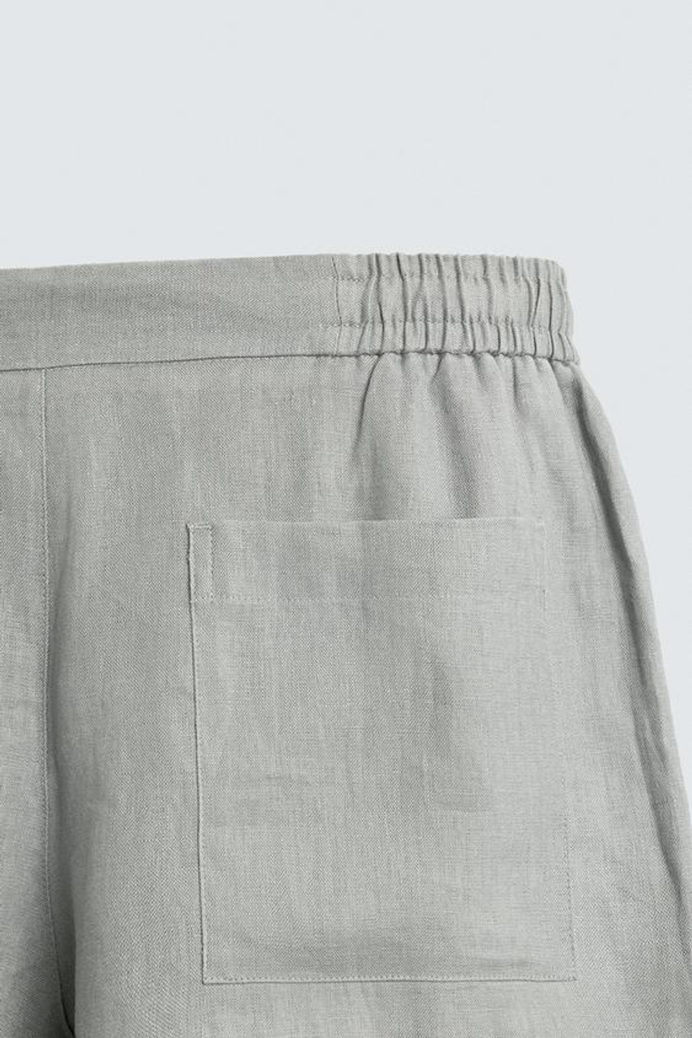 ZARA ШОРТЫ RELAXED FIT ИЗ 100% ЛЬНА, СВЕТЛО-СЕРЫЙ