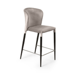 Стул полубарный Albert, бархат пепельно-бежевый 25 /опора конус