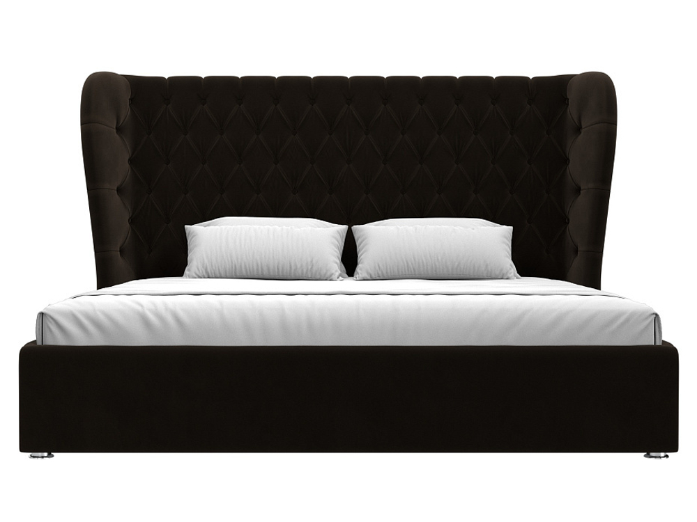 Кровать интерьерная Далия 200, Коричневый, Микровельвет, 108368