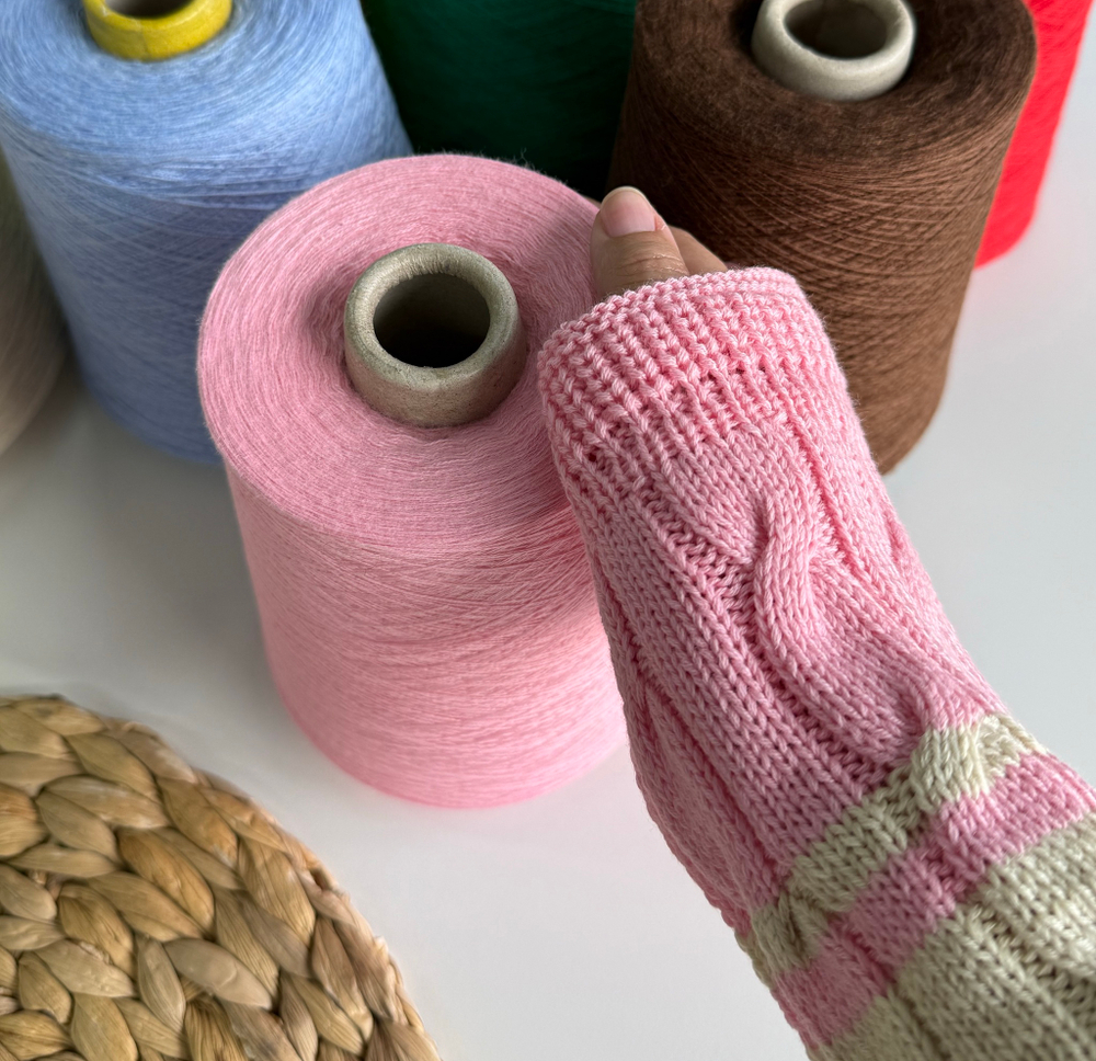 Пряжа Emilcotoni SPa RealWool 2/50 (60% пима хлопок, 40% меринос),2500 м/100 гр, розовый