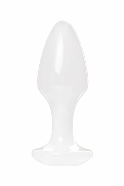 Белая акриловая анальная втулка - 9,5 см. (Цвет: белый)