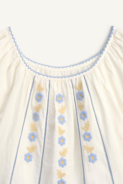 ZARA ЛЬНЯНАЯ РУБАШКА С ВЫШИВКОЙ - LIMITED EDITION, БЕЛЫЙ