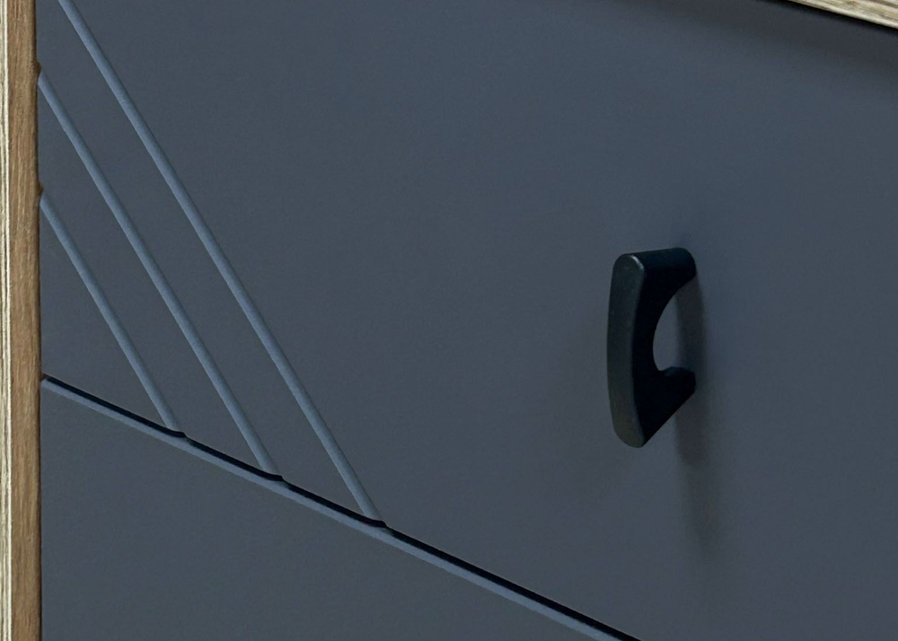 Комод для одежды с ящиками и полками Дуб Золотой/Графит 3 ящика 114х33х73 см