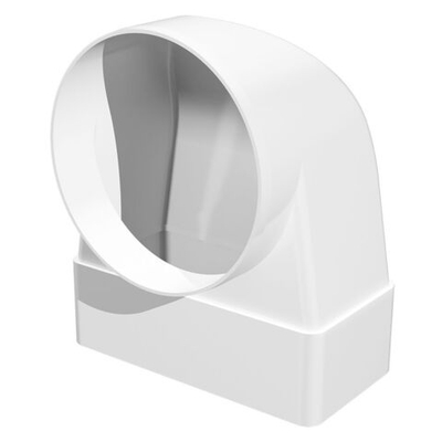 Уголок вентиляционный пластик, d100 мм, плоск+кругл, d120 мм, 60 мм, Эра, 612СК10КП