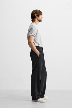 ZARA ФУТБОЛКА С НОМЕРОМ И ЭФФЕКТОМ БРЫЗГ КРАСКИ, СЕРЫЙ С МЕЛАНЖЕВЫМ ЭФФЕКТОМ