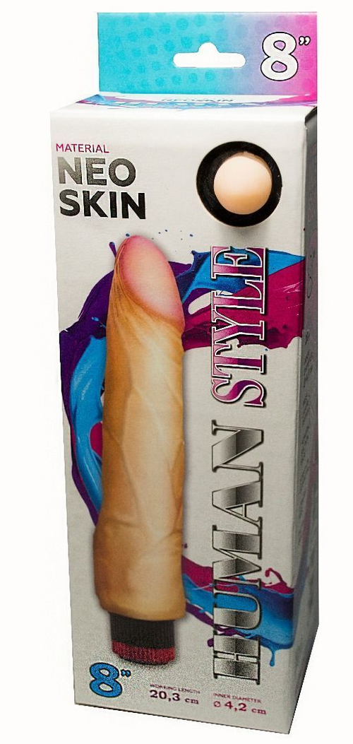 Реалистичный вибратор LOVETOY HUMAN STYLE 8, 20,3 см, неоскин