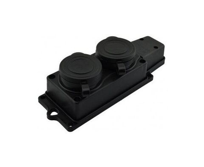Колодка ОУ четверная 4 гнезда с заглушкой каучук 2P+PE 1x16A 220-240V IP54 NE-AD (Турция)