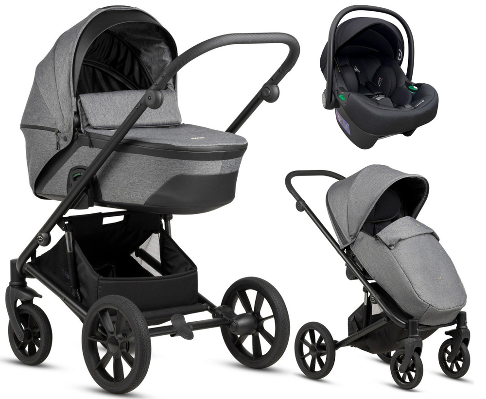 Детская коляска Noordi Aqua V2 3 в 1 с автокреслом Terra Edusky Black 1482633 Dark Grey