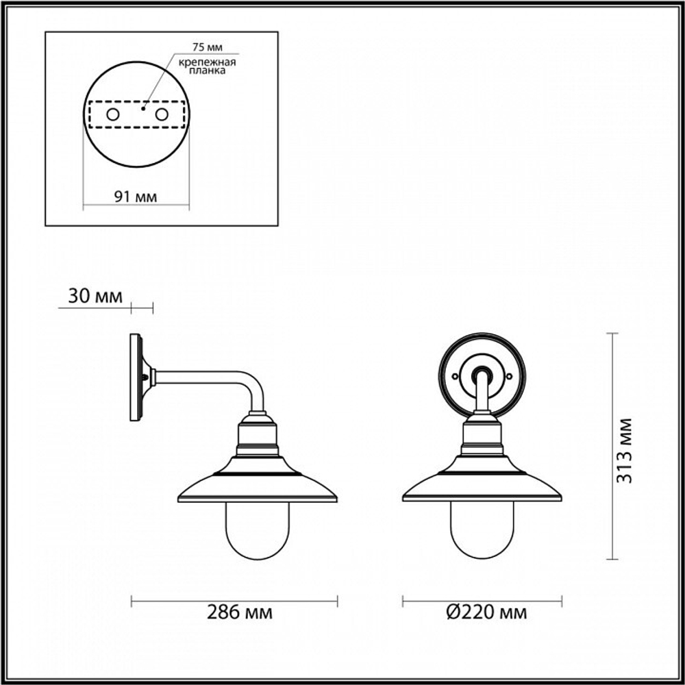 Уличный настенный светильник Odeon Light 4965/1W