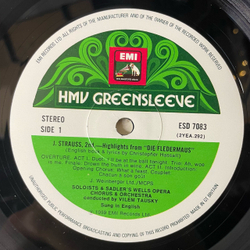 Винтажная виниловая пластинка LP Sadler's Wells Chorus And Orchestra, Vilem Tausky, Johann Strauss Штраус Die Fledermaus Летучая Мышь (Англия 1979)