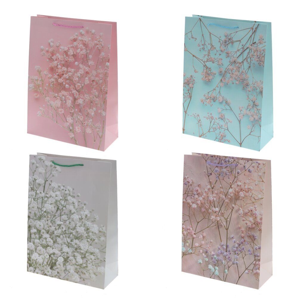 GAEM Пакет подарочный (бумага 210г/м2, блок микс 12шт), L30 W12 H41,5 см, 4в.