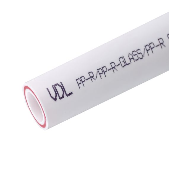 Труба VDL PP-R SDR6 PN25 25х4,2 PN25 (арм. стекловолокном), белый (4/80)