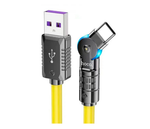 Кабель USB x Type-C -1.2м. Hoco. U118 (5A/100W) поворотный